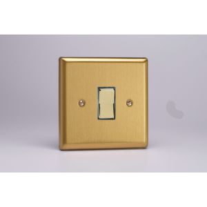 XBR1D Varilight 1 Gang 10 Amp 2 Way & Off Retractive Switch Classic Brushed Brass Effect with Polished Brass Switch