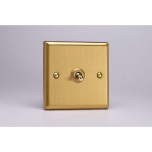 XBT1 Varilight 1 Gang 10 Amp Toggle Switch Classic Brushed Brass Effect