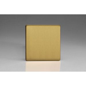 XDBSBS Varilight Single Blank Plate Screwless Brushed Brass Effect Finish