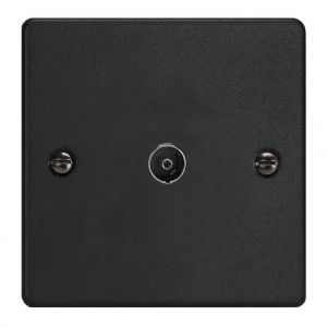 XDE8.MB Varilight 1 Gang Co-axial TV Socket Essential Matt Black Finish