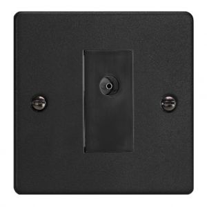 XDEG8ISOB.MB Varilight 1 Gang Black Isolated Co-axial TV Socket Essential Matt Black Finish