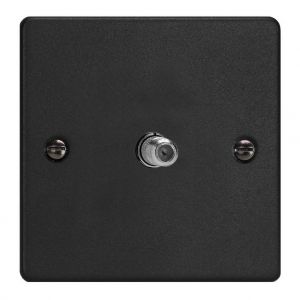 XDE8S.MB Varilight 1 Gang Black Satellite TV Socket Essential Matt Black Finish