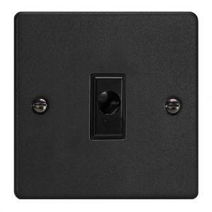 XDEFOB.MB Varilight Flex Outlet 16 Amp with Cable Clamp Essential Matt Black Finish With Black Flex Outlet