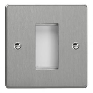 XDEG1.BS Varilight 1 Gang Data Grid Face Plate For 1 Data Module Width Essential Brushed Steel Finish