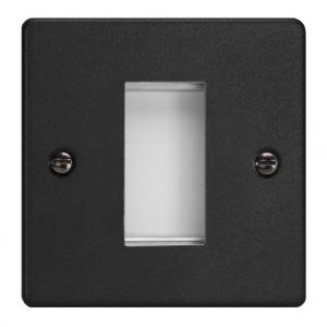 XDEG1.MB Varilight 1 Gang Data Grid Face Plate For 1 Data Module Width Essential Matt Black Finish