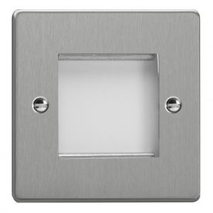 XDEG2.BS Varilight 2 Gang Data Grid Face Plate For 2 Data Module Widths Essential Brushed Steel Finish