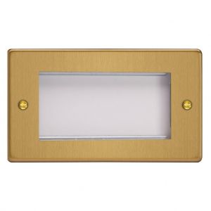 XDEG4.BB Varilight 4 Gang Data Grid Face Plate For 3 or 4 Data Module Widths Essential Brushed Brass Finish