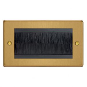 XDEGBRDB.BB [XDEG4.BB + DBRDB] Varilight 4 Gang Black Data Brush Outlet Essential Brushed Brass Finish