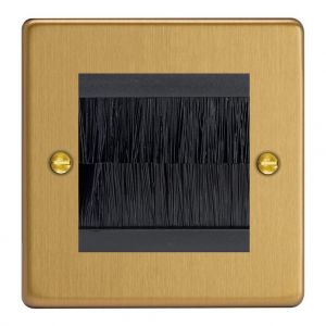 XDEGBRSB.BB [XDEG2.BB + DBRSB] Varilight 2 Gang Black Data Brush Outlet Essential Brushed Brass Finish