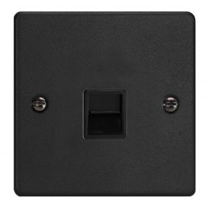 XDEGTMB.MB Varilight 1 Gang Black Telephone Master Socket Essential Matt Black Finish