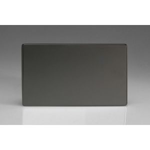 XDIDBS Varilight Double Blank Plate Screwless Iridium Black (Gloss) Effect Finish