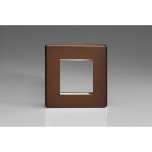 XDMG2S Varilight 2 Gang Data Grid Face Plate For 2 Data Module Widths Screwless Mocha Effect Finish