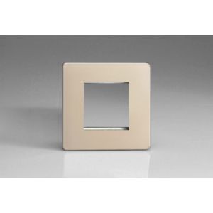 XDNG2S Varilight 2 Gang Data Grid Face Plate For 2 Data Module Widths Screwless Satin Chrome Effect Finish