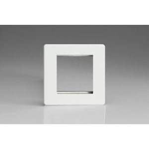 XDQG2S Varilight 2 Gang Data Grid Face Plate For 2 Data Module Widths Screwless Premium White Plastic