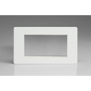 XDQG4S Varilight 4 Gang Data Grid Face Plate For 3 or 4 Data Module Widths Screwless Premium White Plastic