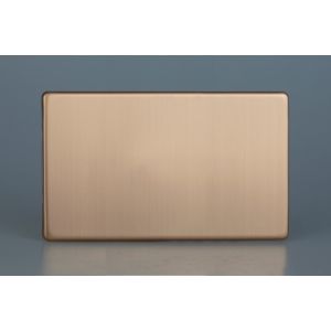 XDYDBS.BC Varilight Double Blank Plate Urban Screwless Brushed Copper Finish