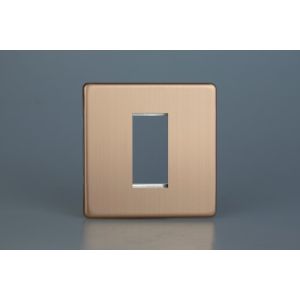 XDYG1S.BC Varilight 1 Gang Data Grid Face Plate For 1 Data Module Width Urban Screwless Brushed Copper Finish