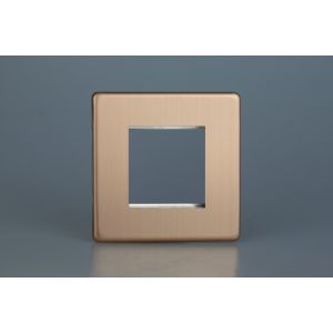 XDYG2S.BC Varilight 2 Gang Data Grid Face Plate For 2 Data Module Widths Urban Screwless Brushed Copper Finish