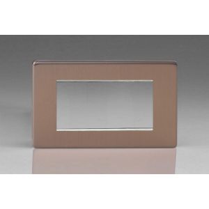 XDYG4S.BZ Varilight 4 Gang Data Grid Face Plate For 3 or 4 Data Module Widths Urban Screwless Brushed Bronze Effect Finish