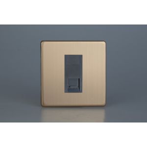 XDYGTMBS.BC [XDYG1S.BC + DTMB] Varilight 1 Gang Black Telephone Master Socket Urban Screwless Brushed Copper Finish