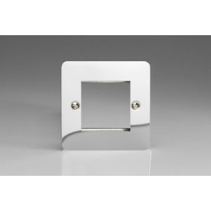 XFCG2 Varilight 2 Gang Data Grid Face Plate For 2 Data Module Widths Ultra Flat Polished Chrome Coated