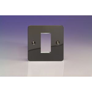 XFIG1 Varilight 1 Gang Data Grid Face Plate For 1 Data Module Width Ultra Flat Iridium Black (Gloss) Effect Finish