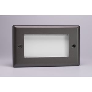 XPG4 Varilight 4 Gang Data Grid Face Plate For 3 or 4 Data Module Widths Classic Graphite 21 Effect Finish