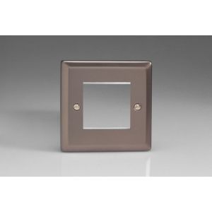 XRG2 Varilight 2 Gang Data Grid Face Plate For 2 Data Module Widths Classic Pewter Effect Finish