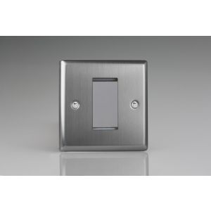 XTG1 Varilight 1 Gang Data Grid Face Plate For 1 Data Module Width Classic Brushed Steel