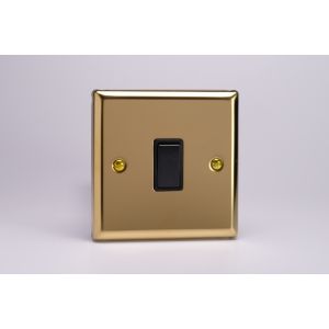 XV1B Varilight 1 Gang 10 Amp Switch Classic Victorian Polished Brass Coated with Black Switch