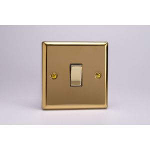 XV20D Varilight 1 Gang 20 Amp Double Pole Switch Classic Victorian Polished Brass Coated with Polished Brass Switch