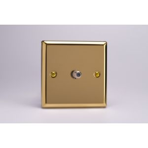 XV8S Varilight 1 Gang Satellite TV Socket Classic Victorian Polished Brass Coated