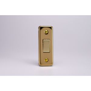 XVA1D Varilight 1 Gang, 1 or 2 Way 10 Amp Architrave Switch, Polished Brass Effect