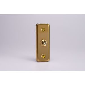 XVAT1 Varilight 1 Gang, 1 or 2 Way 10 Amp Architrave Toggle Switch, Polished Brass Effect