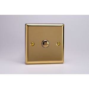 XVM1 Varilight 1 Gang 6 Amp Momentary Push To Make Switch Classic Victorian Polished Brass Coated