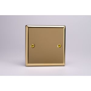 XVSB Varilight Single Blank Plate Classic Victorian Polished Brass Coated