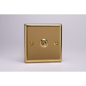 XVT7 Varilight 1 Gang Intermediate (3 Way) 10 Amp Toggle Switch Classic Victorian Polished Brass Coated