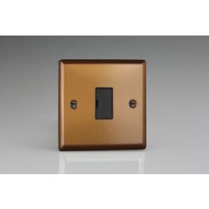 XY6UB.BZ Varilight 1 Gang 13 Amp Unswitched Fused Spur Urban Brushed Bronze Effect Finish With Black Fuse Cover