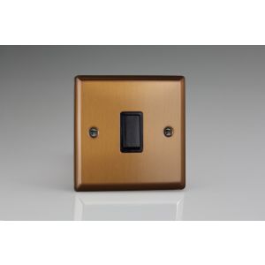 XY7B.BZ Varilight 1 Gang Intermediate (3 Way) 10 Amp Switch Urban Brushed Bronze Effect Finish With Black Switch