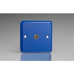 XY8.RB Varilight 1 Gang Co-axial TV Socket Lily Reflex Blue