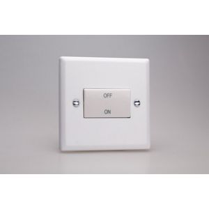 XYFIW.CW Varilight Fan Isolating 10 Amp Triple Pole Switch Urban Powder Coated Chalk White Finish with White Switch