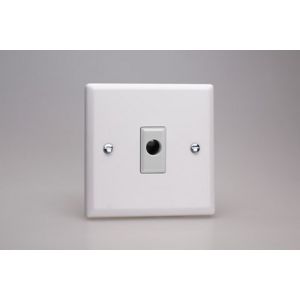 XYFOW.CW Varilight Flex Outlet 16 Amp with Cable Clamp Urban Powder Coated Chalk White Finish with White Flex Outlet