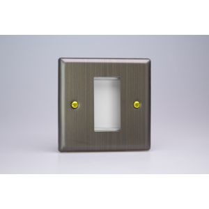 XYG1.AB Varilight 1 Gang Data Grid Face Plate For 1 Data Module Width Urban Antique (Brushed) Brass Effect Finish