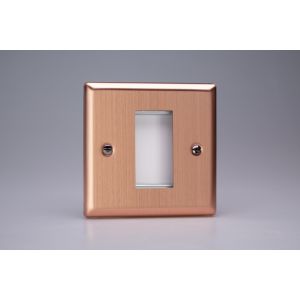 XYG1.BC Varilight 1 Gang Data Grid Face Plate For 1 Data Module Width Urban Brushed Copper Effect Finish