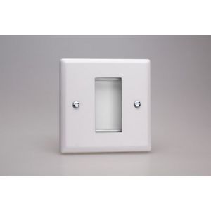 XYG1.CW Varilight 1 Gang Data Grid Face Plate For 1 Data Module Width Urban Powder Coated Chalk White Finish