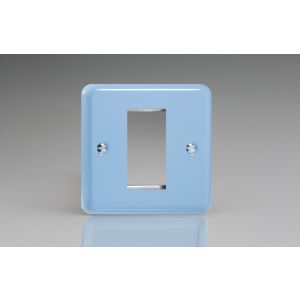 XYG1.DB Varilight 1 Gang Data Grid Face Plate For 1 Data Module Width Lily Duck Egg Blue