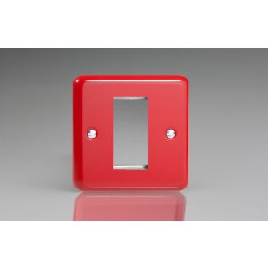 XYG1.PR Varilight 1 Gang Data Grid Face Plate For 1 Data Module Width Lily Pillar Box Red