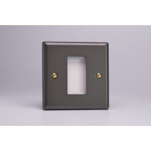 XYG1.SL Varilight 1 Gang Data Grid Face Plate For 1 Data Module Width Vogue Slate Effect Finish