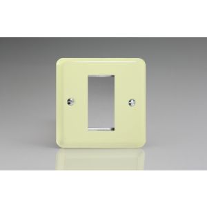 XYG1.WC Varilight 1 Gang Data Grid Face Plate For 1 Data Module Width Lily White Chocolate