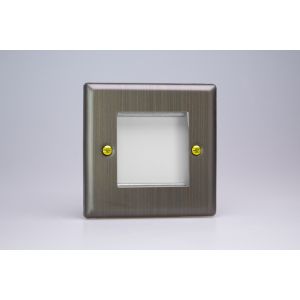 XYG2.AB Varilight 2 Gang Data Grid Face Plate For 2 Data Module Widths Urban Antique (Brushed) Brass Effect Finish